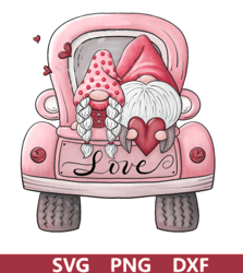 love valentine's day gnome truck - png clipart commercial use instant digital download