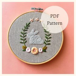 floral pdf pattern ,embroidery for easter , embroidery for beginners
