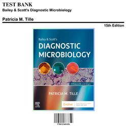 test bank for bailey and scott's diagnostic microbiology 15th edition tile/all chapters | 9780323681056