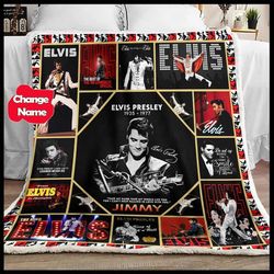 personalized elvis presley fleece blanket, king of rock and roll fan blanket, elvis presley blanket gift for fans-1.jpg