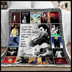 personalized elvis presley fleece blanket, king of rock and roll fan blanket, elvis presley blanket gift for fans-2.jpg