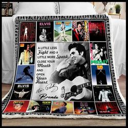 personalized elvis presley fleece blanket, king of rock and roll fan blanket, elvis presley blanket gift for fans.jpg