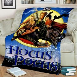personalized name hocus pocus blanket, custom name blanket, hocus pocus fleece, sanderson sisters,disney halloween,hallo