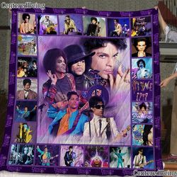prince purple rain quilt blanket, prince rogers nelson blanket, bedding blanket, quilt blanket, custom quilt blanket, pe
