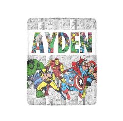 superhero blanket - superhero birthday party gift - comics name blanket for kids who love superheroes.jpg