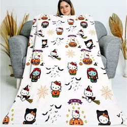 baby white cat blanket, ghost cat blanket, halloween fabric, cat boo on pink licensed, halloween gift, gift for her, bir