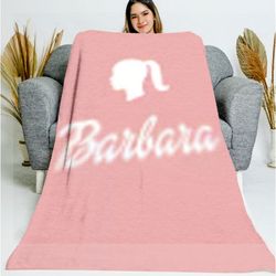 barbara blanket baby pink, barb movie blanket, barb lover, pink doll blanket, let's go party barb blanket, gift for her,