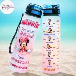 personalized mickey minnie 32oz water tracker bottle,custom minnie bottle, motivational water tracker bottle, mickey mou