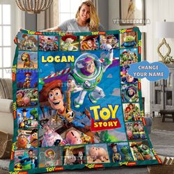 personalized toy story blanket - toy story sherpa blanket- baby name blanket-baby blanket-sheriff woody blanket buzz lig