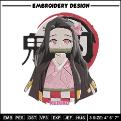 kamado nezuko embroidery design, demon slayer embroidery, embroidery file, anime embroidery, digital download