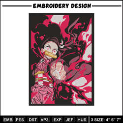 kamado nezuko poster embroidery design, demon slayer embroidery, embroidery file, anime embroidery, digital download