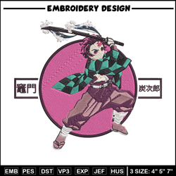 kamado tanjiro embroidery design, demon slayer embroidery,embroidery file, anime embroidery,anime shirt,digital download