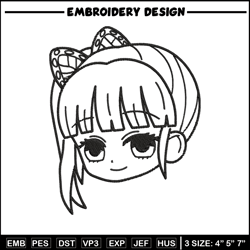 kanao face embroidery design, demon slayer embroidery, embroidery file, anime embroidery, digital download