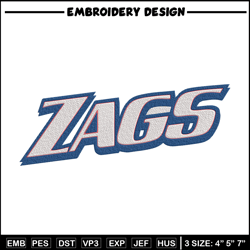 gonzaga university logo embroidery design, ncaa embroidery, sport embroidery, embroidery design,logo sport embroidery