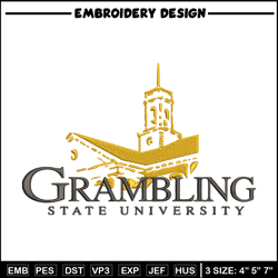 grambling state logo embroidery design, ncaa embroidery, sport embroidery,logo sport embroidery,embroidery design