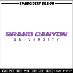 grand canyon university logo embroidery design, ncaa embroidery,sport embroidery,logo sport embroidery,embroidery design