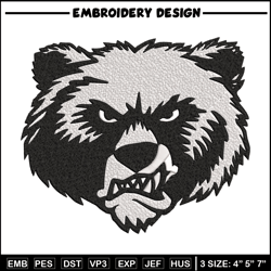 grizzly drawing logo embroidery design,ncaa embroidery, sport embroidery,logo sport embroidery,embroidery design