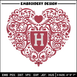 harvard crimson heart embroidery design, sport embroidery, logo sport embroidery, embroidery design, ncaa embroidery