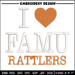 i love florida am rattlers embroidery design, sport embroidery, logo sport embroidery, embroidery design,ncaa embroidery