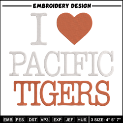 i love pacific logo embroidery design, ncaa embroidery, sport embroidery,logo sport embroidery,embroidery design