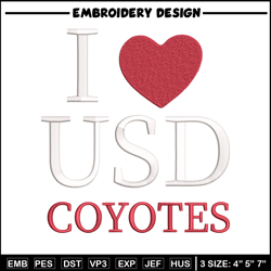 i love south dakota coyotes embroidery design, ncaa embroidery,sport embroidery, logo sport embroidery,embroidery design