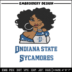 indiana state girl embroidery design, ncaa embroidery, embroidery design, logo sport embroidery,sport embroidery