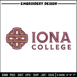 iona university logo embroidery design, ncaa embroidery,sport embroidery, embroidery design, logo sport embroidery