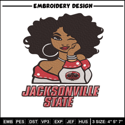 jacksonville state girl embroidery design, ncaa embroidery, embroidery design, logo sport embroidery, sport embroidery