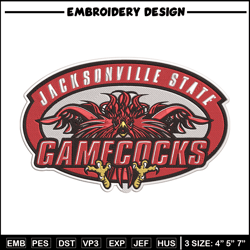 jacksonville state logo embroidery design, ncaa embroidery, sport embroidery, logo sport embroidery,embroidery design
