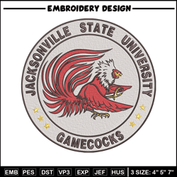 jacksonville state logo embroidery design,ncaa embroidery, sport embroidery,logo sport embroidery,embroidery design