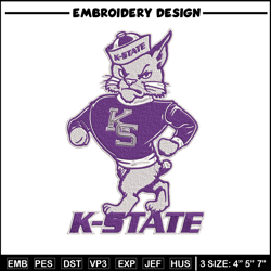 kanas state logo embroidery design, football embroidery, sport embroidery, logo sport embroidery, embroidery design