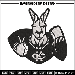 kansas city mascot embroidery design, ncaa embroidery, sport embroidery, logo sport embroidery, embroidery design