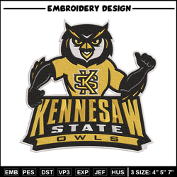 kennesaw state logo embroidery design, sport embroidery, logo sport embroidery, embroidery design,ncaa embroidery