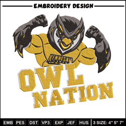 kennesaw state mascot embroidery design,ncaa embroidery, embroidery design, logo sport embroidery,sport embroidery