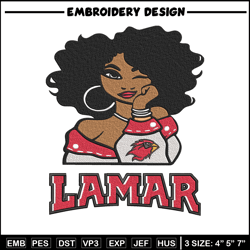 lamar university girl embroidery design, ncaa embroidery, embroidery design, logo sport embroidery,sport embroidery