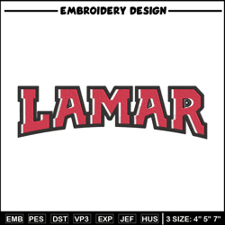 lamar university logo embroidery design, ncaa embroidery, embroidery design,logo sport embroidery,sport embroidery