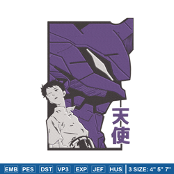 Ikari Shinji Embroidery Design, Evangelion Embroidery, Embroidery File, Anime Embroidery, Anime shirt, Digital download.