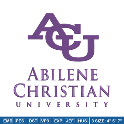 abilene christian logo embroidery design, ncaa embroidery, sport embroidery, embroidery design, logo sport embroidery