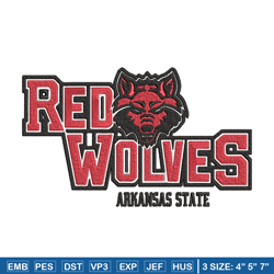 arkansas state logo embroidery design, ncaa embroidery, sport embroidery, logo sport embroidery, embroidery design