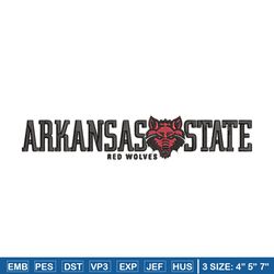 arkansas state logo embroidery design, ncaa embroidery,sport embroidery,logo sport embroidery,embroidery design