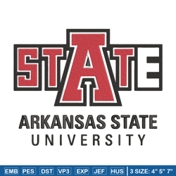 arkansas state logo embroidery design, sport embroidery, logo sport embroidery, embroidery design, ncaa embroidery