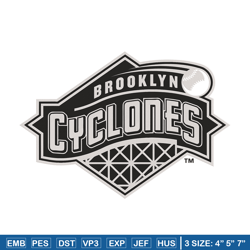 brooklyn cyclones logo embroidery design, mlb embroidery,sport embroidery, logo sport embroidery, embroidery design.