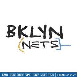 brooklyn nets logo embroidery design, nba embroidery,sport embroidery, logo sport embroidery, embroidery design.