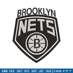 brooklyn nets logo embroidery design, nba embroidery,sport embroidery, logo sport embroidery, embroidery design