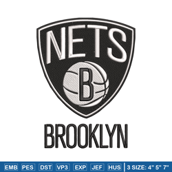 brooklyn nets logo embroidery design,nba embroidery,sport embroidery, logo sport embroidery, embroidery design.