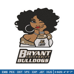 bryant bulldogs girl embroidery design, ncaa embroidery, embroidery design, logo sport embroidery,sport embroidery
