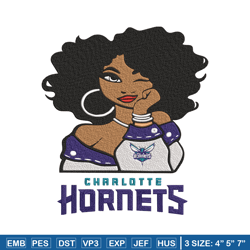 charlotte hornets girl embroidery design, nba embroidery, sport embroidery, embroidery design, logo sport embroidery.