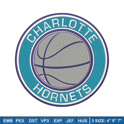 charlotte hornets logo embroidery design, nba embroidery, sport embroidery, embroidery design, logo sport embroidery.