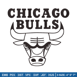 chicago bulls logo embroidery design, nba embroidery, sport embroidery, embroidery design,logo sport embroidery.
