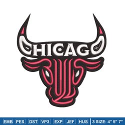 chicago bulls mascot embroidery design, nba embroidery, sport embroidery, embroidery design, logo sport embroidery